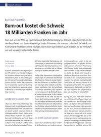 Burn-out kostet die Schweiz 18 Milliarden Franken im Jahr