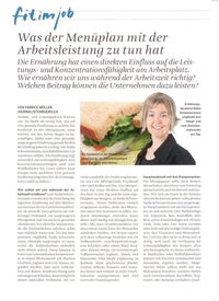 Was der Menüplan mit der Arbeitsleistung zu tun hat.